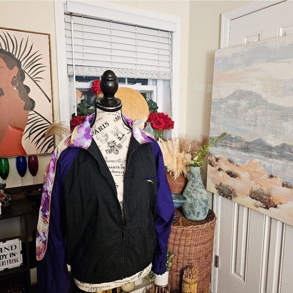 Reebok Vintage Retro Zip UP Windbreaker  Sz S Southwest Design Jacket - Picture 7 of 15